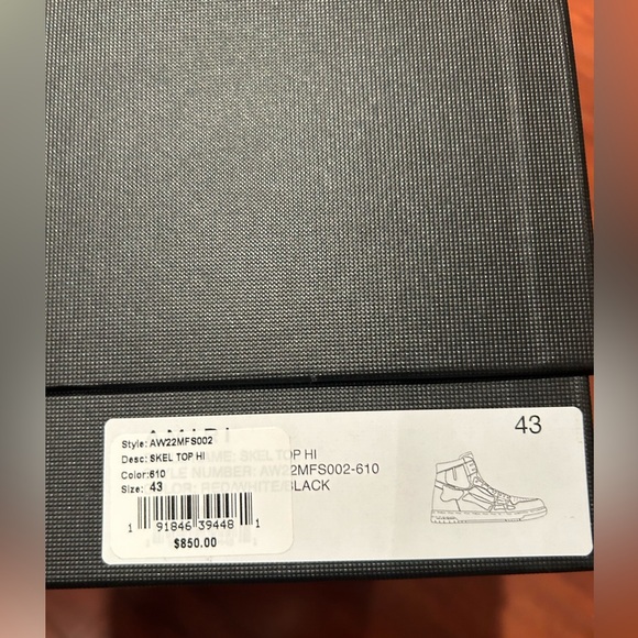 AMIRI Skeleton high top shoes sneaker streetwear red and black Amiri shoes - Picture 3 of 12